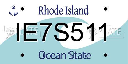 IE7S511 Rhode Island License Plate