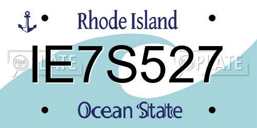 IE7S527 Rhode Island License Plate
