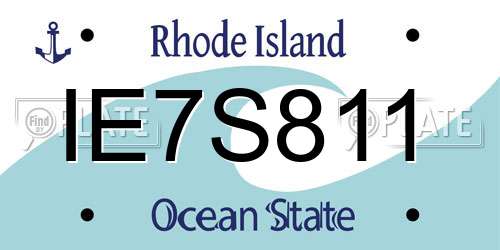 IE7S811 Rhode Island License Plate