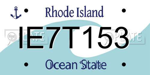 IE7T153 Rhode Island License Plate