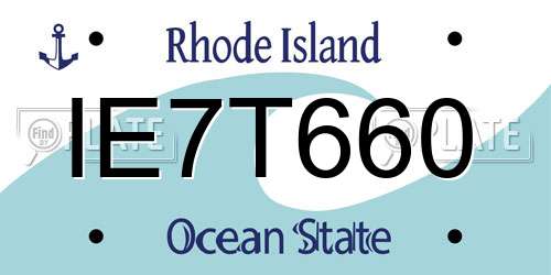 IE7T660 Rhode Island License Plate
