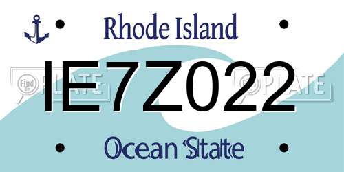 IE7Z022 Rhode Island License Plate