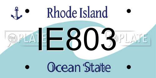 IE803 Rhode Island License Plate