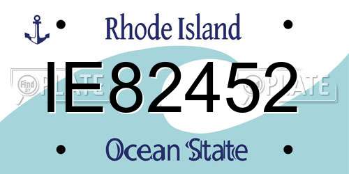 IE82452 Rhode Island License Plate