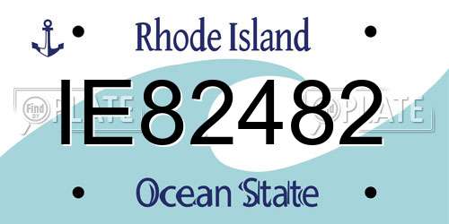 IE82482 Rhode Island License Plate