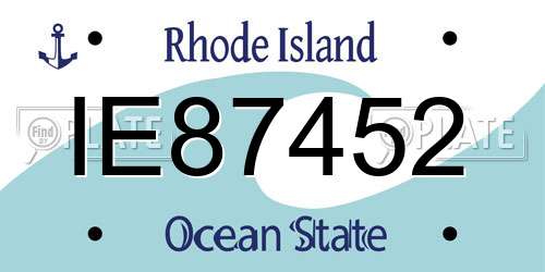 IE87452 Rhode Island License Plate