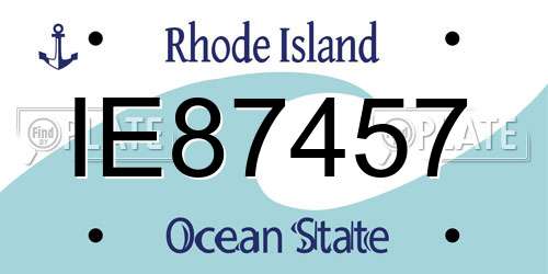 IE87457 Rhode Island License Plate