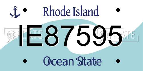 IE87595 Rhode Island License Plate