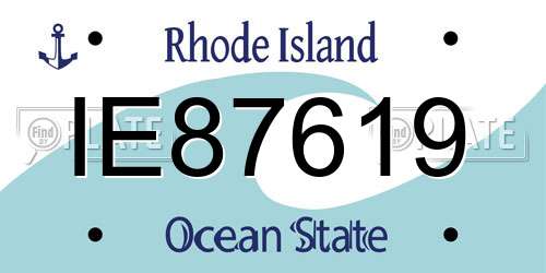 IE87619 Rhode Island License Plate
