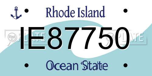 IE87750 Rhode Island License Plate