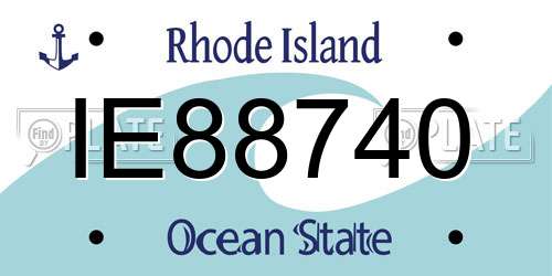 IE88740 Rhode Island License Plate