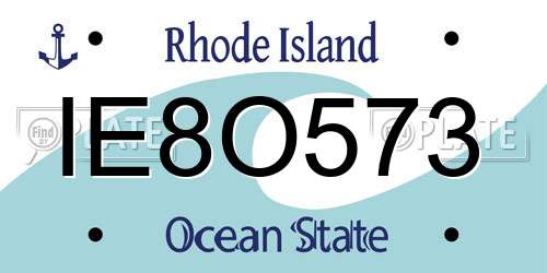 IE8O573 Rhode Island License Plate