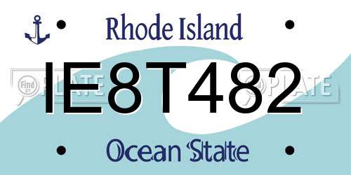 IE8T482 Rhode Island License Plate