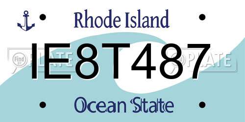 IE8T487 Rhode Island License Plate