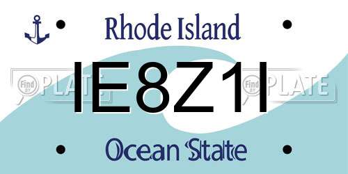 IE8Z1I Rhode Island License Plate