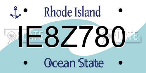 IE8Z780 Rhode Island License Plate