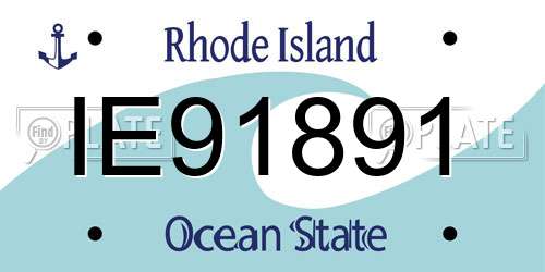 IE91891 Rhode Island License Plate