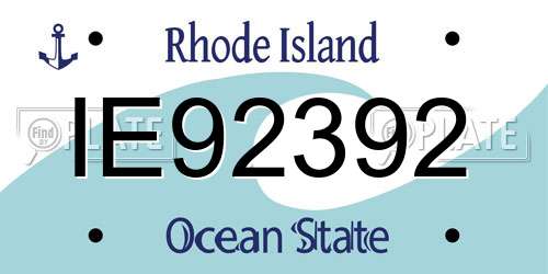 IE92392 Rhode Island License Plate