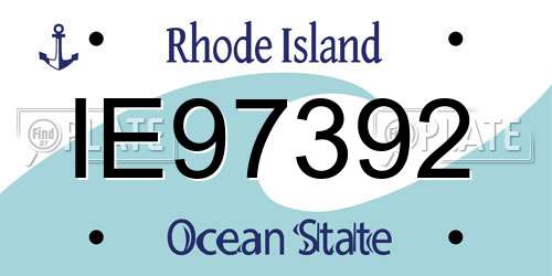IE97392 Rhode Island License Plate