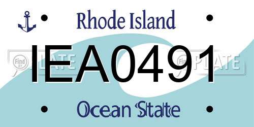 IEA0491 Rhode Island License Plate