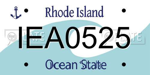 IEA0525 Rhode Island License Plate