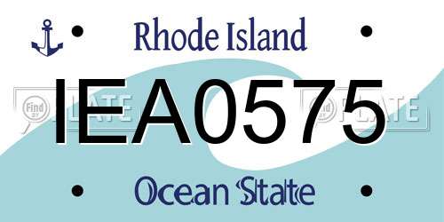 IEA0575 Rhode Island License Plate