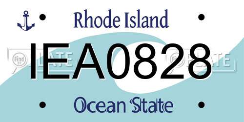 IEA0828 Rhode Island License Plate