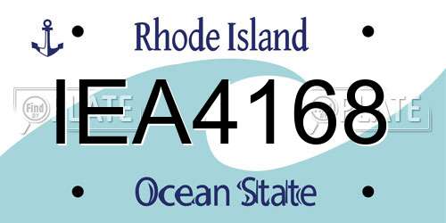 IEA4168 Rhode Island License Plate