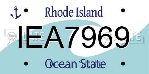 IEA7969 Rhode Island License Plate
