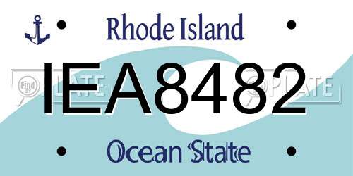 IEA8482 Rhode Island License Plate