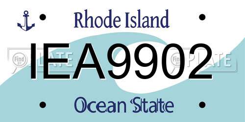 IEA9902 Rhode Island License Plate