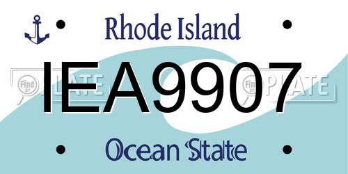 IEA9907 Rhode Island License Plate