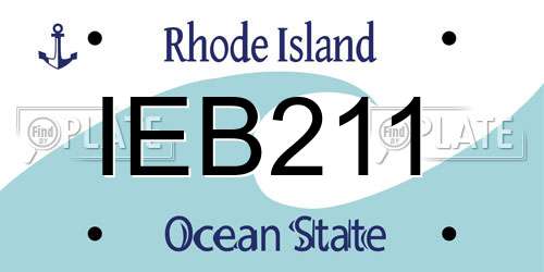 IEB211 Rhode Island License Plate
