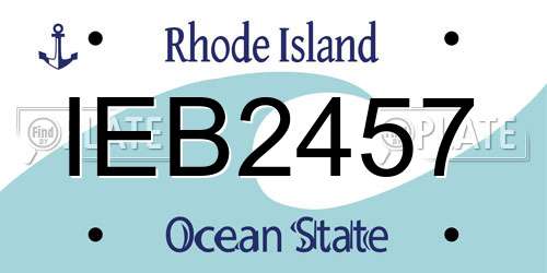 IEB2457 Rhode Island License Plate