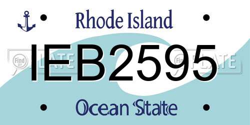 IEB2595 Rhode Island License Plate