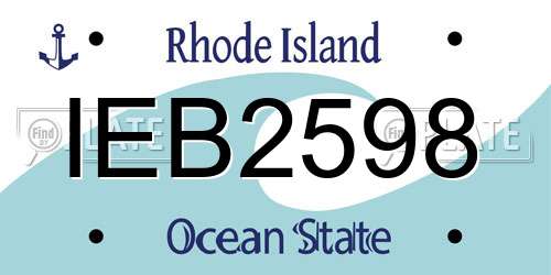 IEB2598 Rhode Island License Plate
