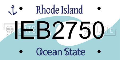 IEB2750 Rhode Island License Plate