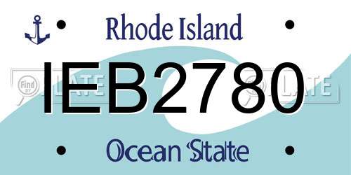 IEB2780 Rhode Island License Plate