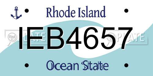 IEB4657 Rhode Island License Plate