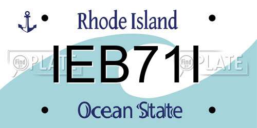 IEB71I Rhode Island License Plate