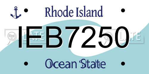 IEB7250 Rhode Island License Plate