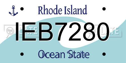 IEB7280 Rhode Island License Plate