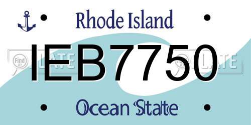 IEB7750 Rhode Island License Plate