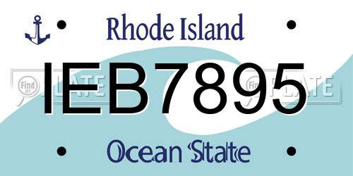 IEB7895 Rhode Island License Plate