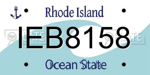 IEB8158 Rhode Island License Plate
