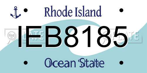 IEB8185 Rhode Island License Plate