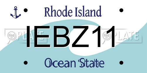 IEBZ11 Rhode Island License Plate