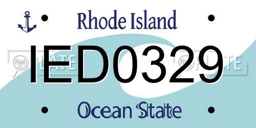 IED0329 Rhode Island License Plate