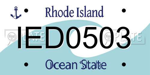 IED0503 Rhode Island License Plate