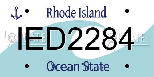 IED2284 Rhode Island License Plate